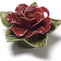 Red Ceramic Single Rose